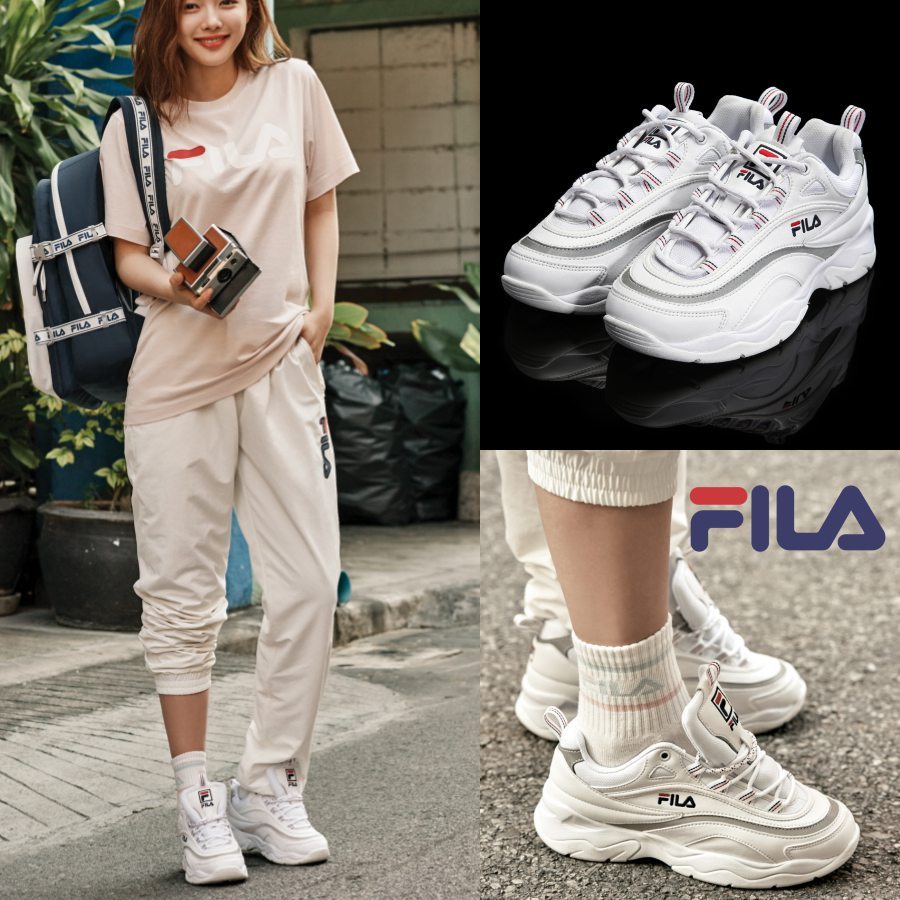 FILA Ray Shoes Athletic Running White Grey Line FS1SIA1165X_WWT SZ 4-13